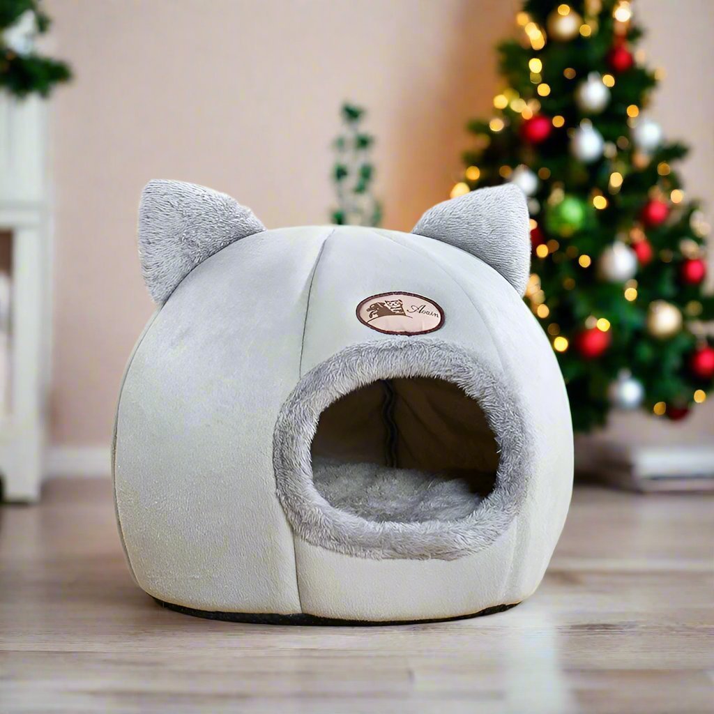 Winter Sleeping Pet Tent- Cozy Cave Nest and Little Mat Basket for Small Dogs and Cats